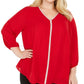 JM Collection Women's Glitter Stripe Top Red Size 0X