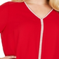 JM Collection Women's Glitter Stripe Top Red Size 0X