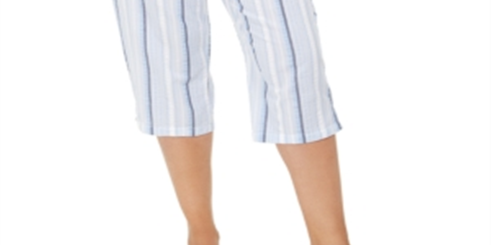 Karen Scott Striped Capri Blue Size XS