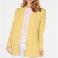 Charter Club Women's Cotton Long Cardigan Yellow Size Medium