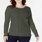 Karen Scott Women's Cable Knit Sweater Green Size XXL