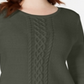 Karen Scott Women's Cable Knit Sweater Green Size XXL