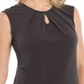 Kasper Women's Printed Keyhole Top Brown Size Large