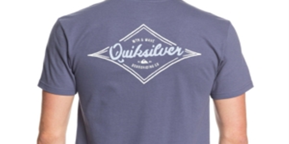 Quiksilver Men's Tee Shirts Night Shadow Logo Diamond Wave Tee Blue Size XXL