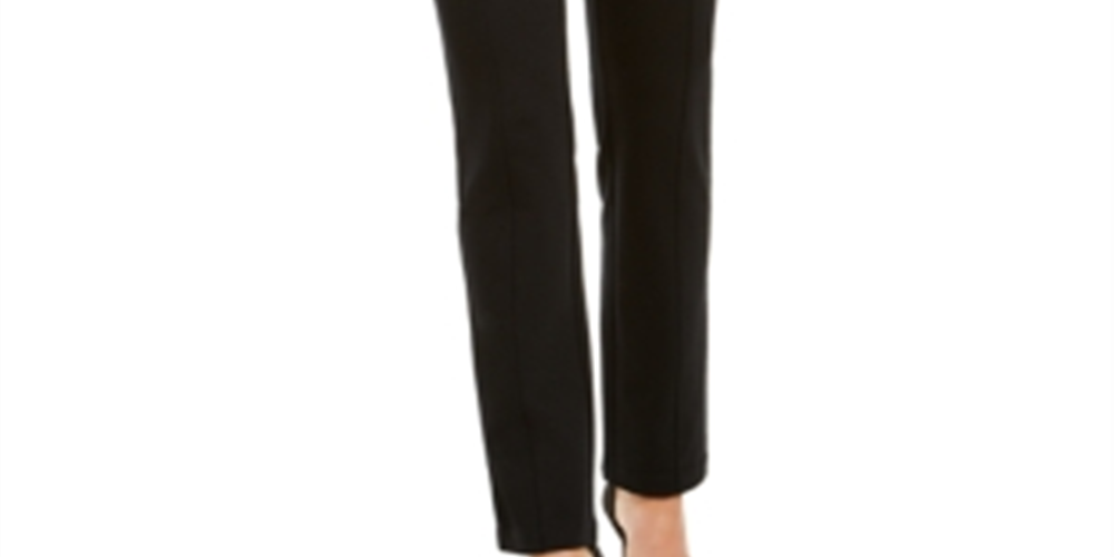 INC International Concepts Women's Curvy Straight Leg Pants Black Size12