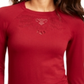 Ideology Women's Long Sleeve Jewel Neck Top Red Size Large