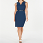 Calvin Klein Women's Sleeveless Below the Knee Sheath Dress Blue Size 8 Petite