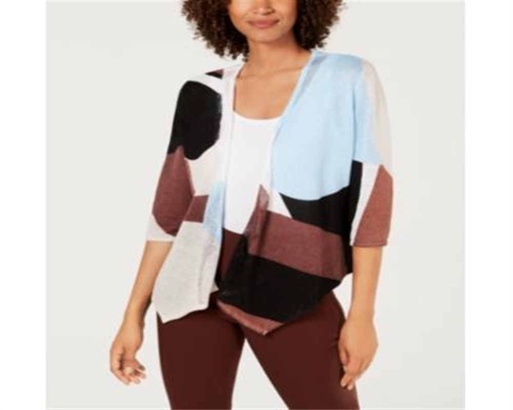 Alfani Women's Colorblock Layering Cardigan Sweater Blue Size Small