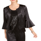 28th & Park Women's Satin Jacket & Sequined Tank Top Black Size 10