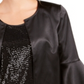 28th & Park Women's Satin Jacket & Sequined Tank Top Black Size 10