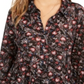 Style & Co Women's Floral Print Tiered Shirt Black Size Petite