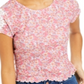 Self Esteem Junior's Lace Trim Top Pink Size XS