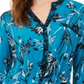 INC International Concepts Women's Printed Twist Front Top Blue Size Petite Medium