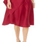 Adrianna Papell Women's Solid Sleeveless V Neck Knee Length Fit Flare Formal Dress Red Size 10