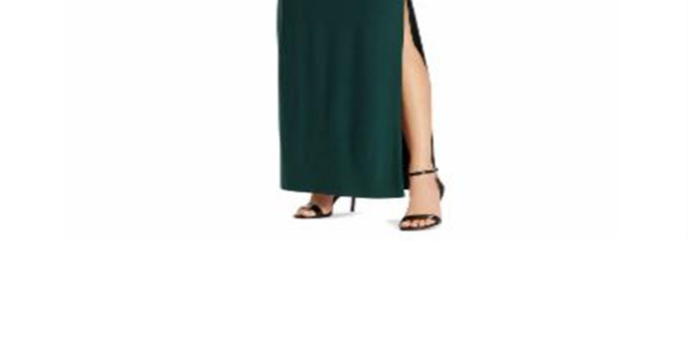 Ralph Lauren Women's Beaded Strap Jersey Gown Green Size 12