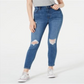Celebrity Pink Women's Curvy High Rise Destructed Ankle Skinny Jeans Blue Size 9