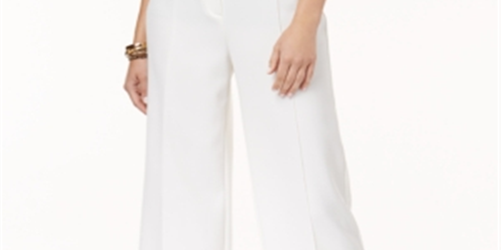 Alfani Women's Wide Leg Pants White Size 4 P