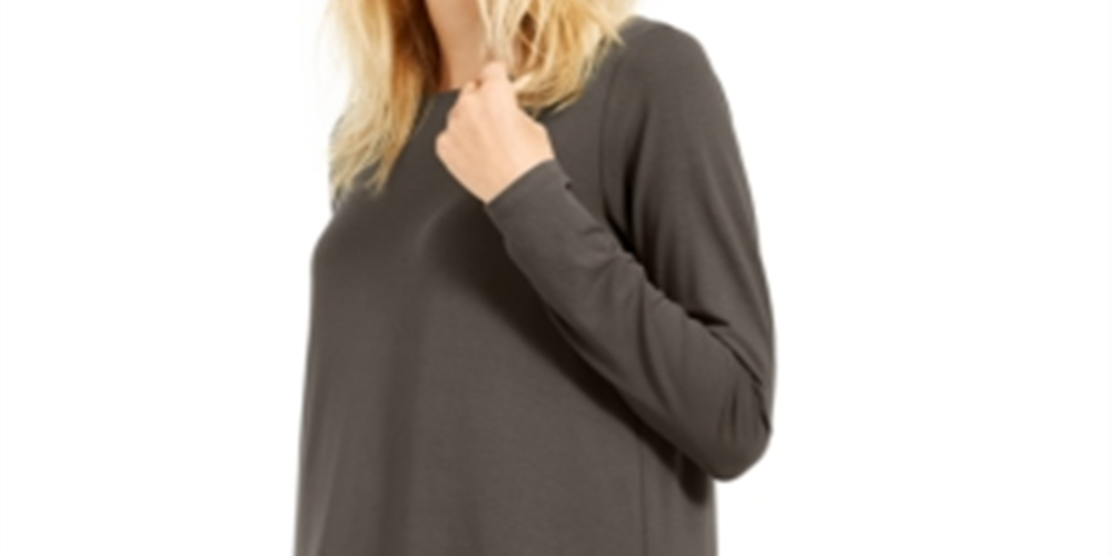 Eileen Fisher Women's Boat Neck Tunic Top Brown Size S/P