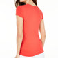 Guess Women's Crew Neck Metallic Graphic T-Shirt Orange Size Large
