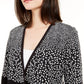 Alfani Women's Printed Asymmetric Open Front Cardigan Black Size Petite