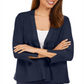 JM Collection Women's Mixed Ribbed Split Sleeve Cardigan Blue Size X-Small