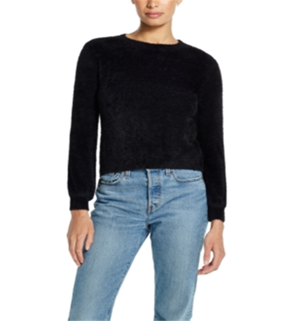 Weatherproof Vintage Women's Pullover Eyelash Sweater Black Size Medium