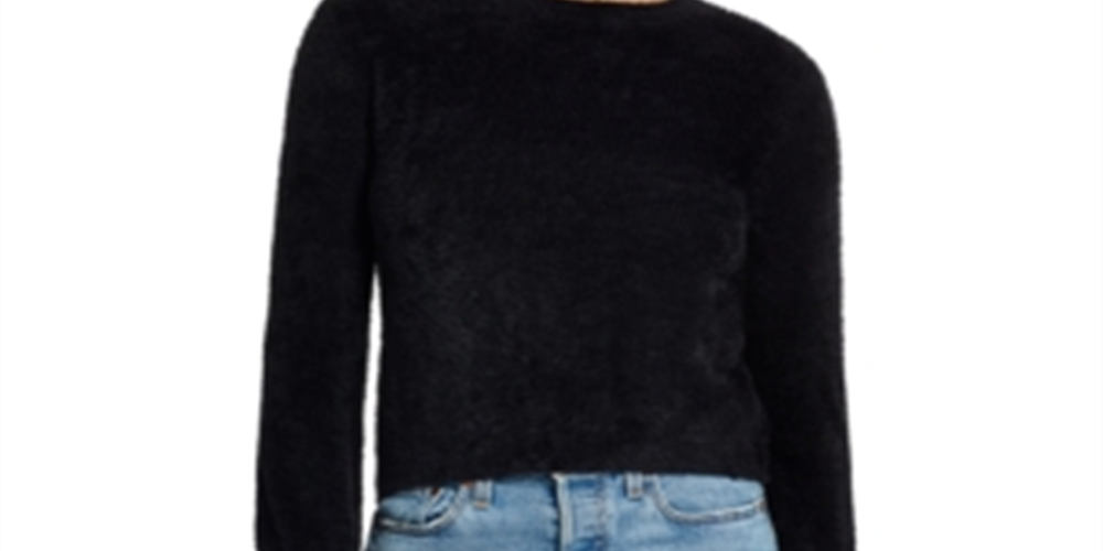 Weatherproof Vintage Women's Pullover Eyelash Sweater Black Size Medium