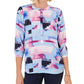 JM Collection Women's Printed Pleated Back Blouse Purple Size X-Small