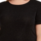 Bar III Women's Trendy Plus Textured Sparkle T-Shirt Black Size 1X
