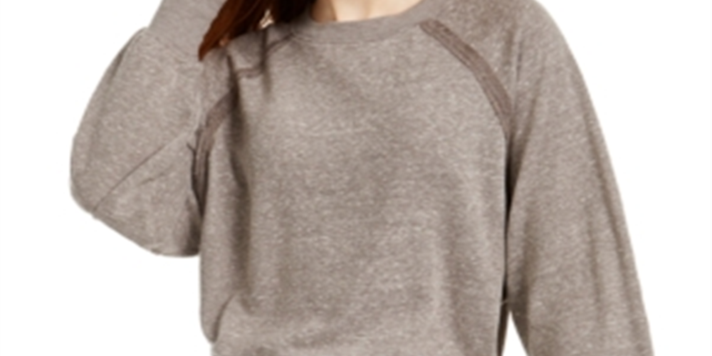 Crave Fame Junior's Dolman Sleeved Sweatshirt Grey Size Large
