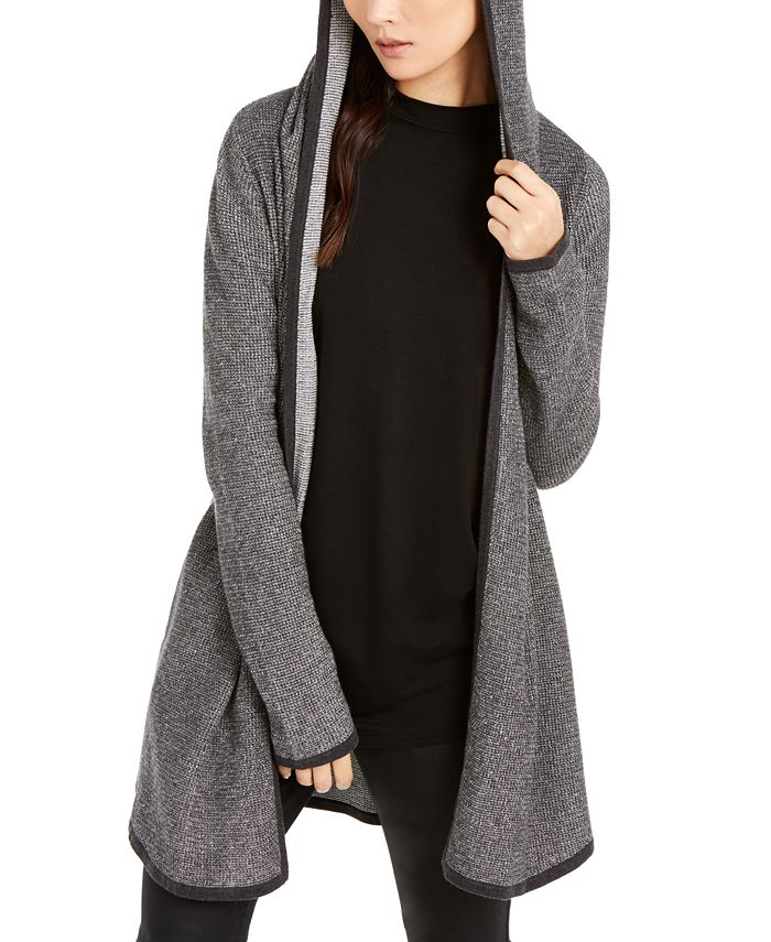 Eileen Fisher Women's Organic Hooded Cardigan Gray Size Petite Large