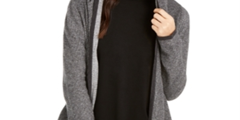 Eileen Fisher Women's Organic Hooded Cardigan Gray Size Petite Large