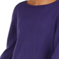 Style & Co Women's Ribbed Patterned Long Sleeve Jewel Neck Blouse Purple Size PP