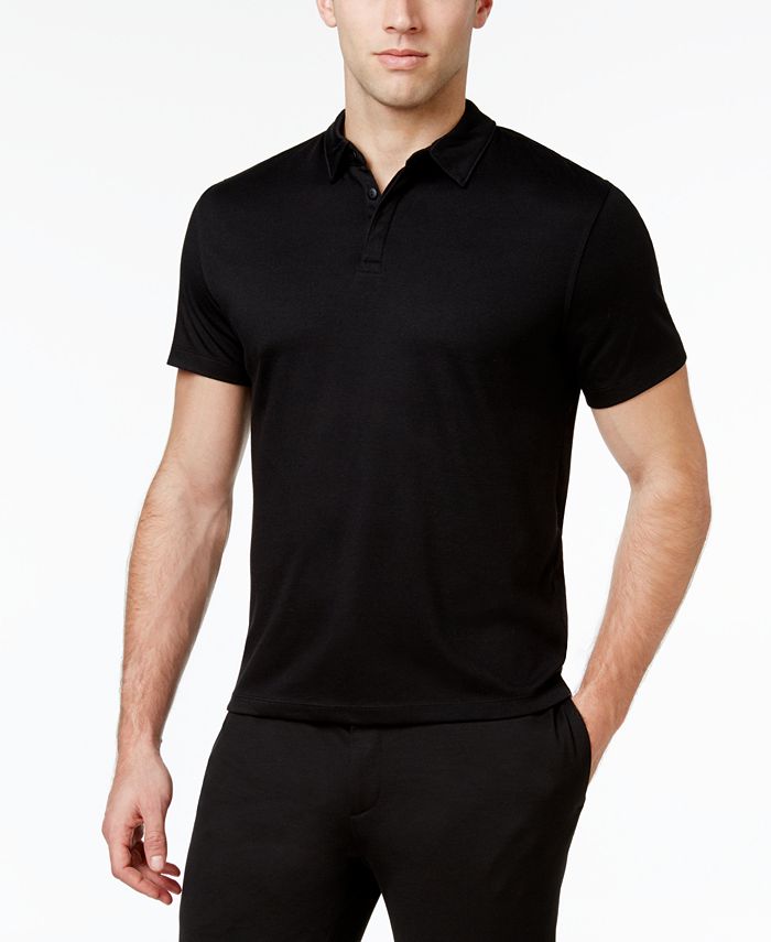Alfani Men's Collared Short Sleeve Polo Shirt Gray Size XL