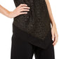 Alfani Women's Metallic Pointed Hem Top Black Size XX-Large