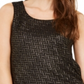 Alfani Women's Metallic Pointed Hem Top Black Size XX-Large