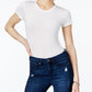 Guess Women's Short Sleeve Bodysuit White Size XS