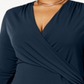 Charter Club Women's Plus Faux Wrap Hardware Top Blue Size 0X