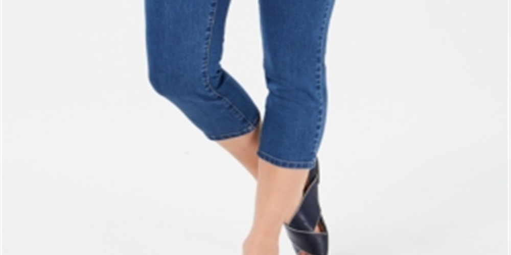 Charter Club Women's Tummy Control Bristol Capri Jeans Blue Size 10