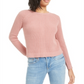 Bar III Women's Zip Back Ribbed Sweatshirt Mauve Size S
