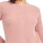 Bar III Women's Zip Back Ribbed Sweatshirt Mauve Size S