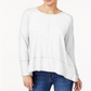 Style & Co Women's Cotton High Low Top White Size -XS