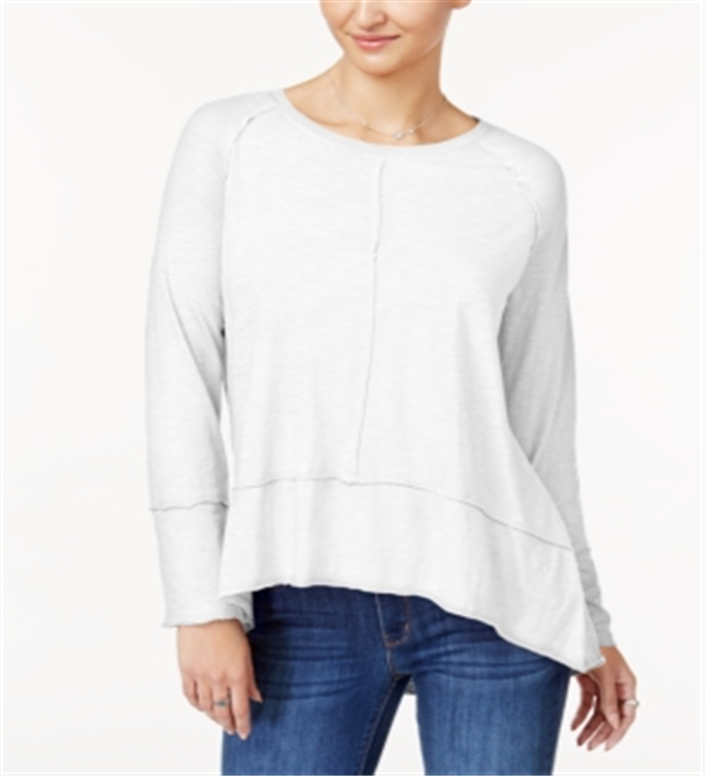 Style & Co Women's Cotton High Low Top White Size -XS