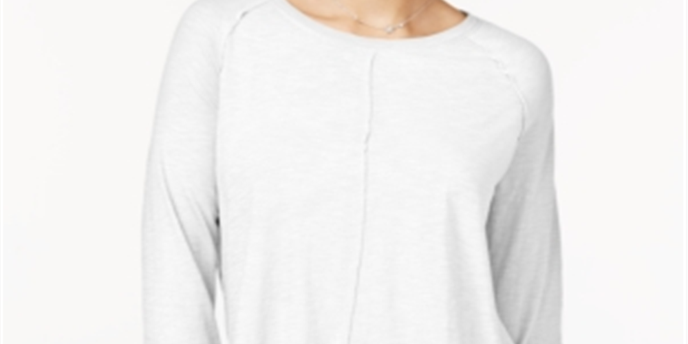 Style & Co Women's Cotton High Low Top White Size -XS