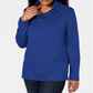 Karen Scott Women's Sport Cowl Neck Top Blue Size X-Large
