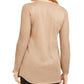 JM Collection Women's Long Sleeve Evening Sweater Yellow Size Petite Medium