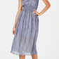 INC International Concepts Women's Plus Smocked Split Skirt Dress Blue Size 12 P