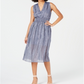 INC International Concepts Women's Plus Smocked Split Skirt Dress Blue Size 12 P