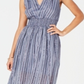 INC International Concepts Women's Plus Smocked Split Skirt Dress Blue Size 12 P