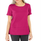 Karen Scott Women's Cotton Topstitched Top Pink Size 2XL
